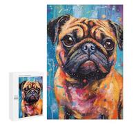 Jigsaw Puzzle 1000 PCS for Adults Palette Pug Dog Painting Puzzles for Adults Relaxing Games Presents for Women for Birthday, Chrismas 1000 PCS