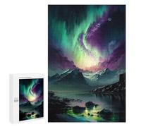 Jigsaw Puzzle 1000 PCS for Adults Purple Green Night Sky Jigsaw for Adults Hands-on Game Wall Decoration Help The Brain Exercise 1000 PCS