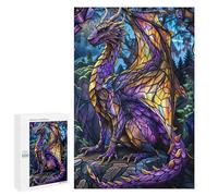 Jigsaw Puzzle 1000 PCS for Adults Purple Woods Dragon Jigsaw for Adults Hands-on Game Wall Decoration Help The Brain Exercise 1000 PCS