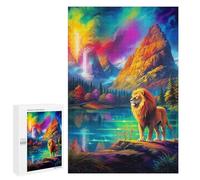 Jigsaw Puzzle 1000 PCS for Adults Rainbow Mountain Lion Serenity Jigsaw Puzzle Family Game Difficult Hard Deal As Gifts for The Whole Family 1000 PCS