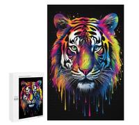 Jigsaw Puzzle 1000 PCS for Adults Rainbow Tiger Adult Jigsaw Brain Teaser Game Birthday Present Help The Brain Exercise 1000 PCS