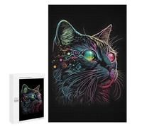 Jigsaw Puzzle 1000 PCS for Adults Retro Abstract Cat Art Puzzle for Adults Toy Wall Decor Perfect Decoration Stress Reduction Gifts 1000 PCS
