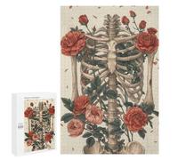 Jigsaw Puzzle 1000 PCS for Adults Rose Embraced Skeleton Puzzle for Adults Toy Wall Decor Perfect Decoration Stress Reduction Gifts 1000 PCS