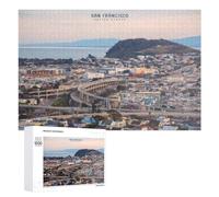 Jigsaw Puzzle 1000 PCS for Adults San Francisco Cityscape with Freeway Jigsaw Puzzle Family Game Difficult Hard Deal As Gifts for The Whole Family 1000 PCS