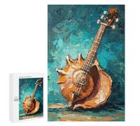 Jigsaw Puzzle 1000 PCS for Adults Seashell Guitar Oil Painting Puzzle for Adults Toy Wall Decor Perfect Decoration Stress Reduction Gifts 1000 PCS