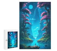 Jigsaw Puzzle 1000 PCS for Adults Serene Moonlit River Jigsaw for Adults Hands-on Game Wall Decoration Help The Brain Exercise 1000 PCS