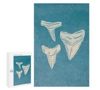 Jigsaw Puzzle 1000 PCS for Adults Shark Teeth Illustration on Blue Background Jigsaws for Adults DIY Toys But Fun And Humorous for Birthday, Chrismas 1000 PCS