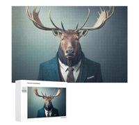 Jigsaw Puzzle 1000 PCS for Adults Stylish Deer in Suit Puzzles for Adults Relaxing Games Presents for Women for Birthday, Chrismas 1000 PCS