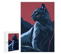 Jigsaw Puzzle 1000 PCS for Adults Stylized Black Cat Illustration Jigsaws for Adults DIY Toys But Fun And Humorous for Birthday, Chrismas 1000 PCS