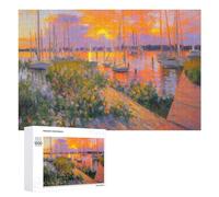 Jigsaw Puzzle 1000 PCS for Adults Sunset Serenity Dockside Reflections Jigsaw Puzzle Family Game Difficult Hard Deal As Gifts for The Whole Family 1000 PCS