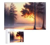 Jigsaw Puzzle 1000 PCS for Adults Sunset Serenity Forest Reflections Jigsaw Puzzle Family Game Difficult Hard Deal As Gifts for The Whole Family 1000 PCS