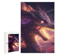 Jigsaw Puzzle 1000 PCS for Adults Thunder Dragon in Stormy Sky Puzzles for Adults Relaxing Games Presents for Women for Birthday, Chrismas 1000 PCS