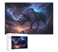 Jigsaw Puzzle 1000 PCS for Adults Thundering Rhino Storm Puzzles for Adults Relaxing Games Presents for Women for Birthday, Chrismas 1000 PCS