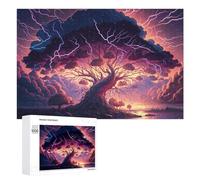 Jigsaw Puzzle 1000 PCS for Adults Thunderstorm Tree Majesty Puzzles for Adults Relaxing Games Presents for Women for Birthday, Chrismas 1000 PCS
