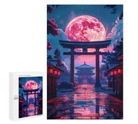 Jigsaw Puzzle 1000 PCS for Adults Torii Gate Moonlit Adult Jigsaw Brain Teaser Game Birthday Present Help The Brain Exercise 1000 PCS