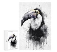 Jigsaw Puzzle 1000 PCS for Adults Toucan Beauty Black Ink Jigsaw for Adults Hands-on Game Wall Decoration Help The Brain Exercise 1000 PCS