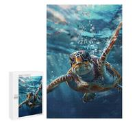 Jigsaw Puzzle 1000 PCS for Adults Turtle Blue Water Nature Puzzles for Adults Relaxing Games Presents for Women for Birthday, Chrismas 1000 PCS