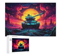 Jigsaw Puzzle 1000 PCS for Adults War Tank Sunset Landscape -1 Jigsaw Puzzle Anti-Stress Toys For Family Fun Stress Reduction Gifts 1000 PCS