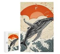 Jigsaw Puzzle 1000 PCS for Adults Whale Breaching Ocean Puzzle for Adults Toy Wall Decor Perfect Decoration Stress Reduction Gifts 1000 PCS