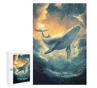 Jigsaw Puzzle 1000 PCS for Adults Whale in Dreamy Ocean Scene Adult Jigsaw Puzzle Relaxing Games Precision Cutting Deal As Gifts for The Whole Family 1000 PCS