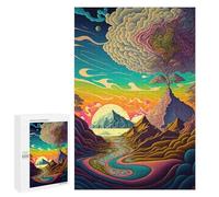 Jigsaw Puzzle 1000 PCS for Adults Whimsical Landscape with River And Trees Jigsaw for Adults Toy Wall Decor Home Decoration for Birthday, Chrismas 1000 PCS