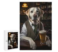 Jigsaw Puzzle 1000 PCS for Adults White Labrador at The Pub Adult Jigsaw Brain Teaser Game Birthday Present Help The Brain Exercise 1000 PCS