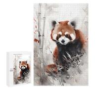 Jigsaw Puzzle 1000 PCS for Adults Wild Red Panda Ink Wash Jigsaw for Adults Hands-on Game Wall Decoration Help The Brain Exercise 1000 PCS