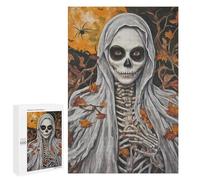 Jigsaw Puzzle 1000 PCS for Adults Witchy Portrait II - Gothic Skeleton Bride Adult Jigsaw Puzzle Relaxing Games Precision Cutting Deal As Gifts for The Whole Family 1000 PCS