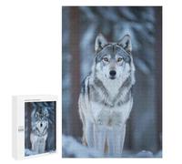 Jigsaw Puzzle 1000 PCS for Adults Wolf in Winter Forest Jigsaw for Adults Hands-on Game Wall Decoration Help The Brain Exercise 1000 PCS