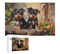 Jigsaw Puzzle 1000 PCS for Adults Yorkshire Terrier Puppies Puzzles for Adults Relaxing Games Presents for Women for Birthday, Chrismas 1000 PCS