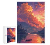 Jigsaw Puzzle 1000 PCS for Teenagers Amazon Sunset Serenity Adult Jigsaw Puzzles Improve Memory Difficult And Challenge Christmas Birthday Gifts 1000 PCS