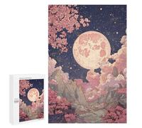 Jigsaw Puzzle 1000 PCS for Teenagers Cherry Blossom Moonlit Landscape Adult Jigsaw Puzzles For Family Fun Help The Brain Exercise Beautiful Design Game 1000 PCS