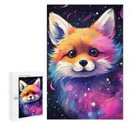 Jigsaw Puzzle 1000 PCS for Teenagers Colorful Fox Art Print Adult Jigsaw Puzzles Improve Memory Difficult And Challenge Christmas Birthday Gifts 1000 PCS