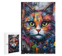 Jigsaw Puzzle 1000 PCS for Teenagers Colorful Graffiti Cat Art-2 Adult Jigsaw Puzzles Improve Memory Difficult And Challenge Christmas Birthday Gifts 1000 PCS
