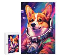 Jigsaw Puzzle 1000 PCS for Teenagers Corgi Astronaut in Space -4 Adult Jigsaw Puzzles Improve Memory Difficult And Challenge Christmas Birthday Gifts 1000 PCS