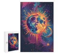 Jigsaw Puzzle 1000 PCS for Teenagers Cosmic Sun Art Print-2 Adult Jigsaw Puzzles Improve Memory Difficult And Challenge Christmas Birthday Gifts 1000 PCS
