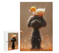 Jigsaw Puzzle 1000 PCS for Teenagers Duck on Dog's Head Jigsaws for Adults Puzzle Improve Memory Educational Challenge Unique Birthday And Gifts 1000 PCS