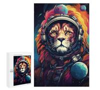 Jigsaw Puzzle 1000 PCS for Teenagers Lion Astronaut in Space Jigsaws for Adults Puzzle Improve Memory Educational Challenge Unique Birthday And Gifts 1000 PCS
