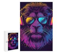 Jigsaw Puzzle 1000 PCS for Teenagers Neon Monkey Headphones Art Print Adult Jigsaw Puzzles Improve Memory Difficult And Challenge Christmas Birthday Gifts 1000 PCS