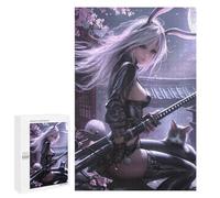 Jigsaw Puzzle 1000 PCS for Teenagers Samurai Cat Warrior in Leather Adult Jigsaw Puzzles Improve Memory Difficult And Challenge Christmas Birthday Gifts 1000 PCS