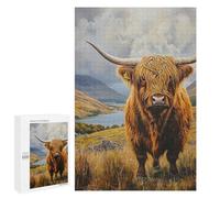 Jigsaw Puzzle 1000 PCS for Teenagers Scottish Highland Cow Painting-4 Adult Jigsaw Puzzles Improve Memory Difficult And Challenge Christmas Birthday Gifts 1000 PCS