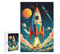Jigsaw Puzzle 1000 PCS for Teenagers Space Adventure Rocket Launch Adult Jigsaw Puzzles Improve Memory Difficult And Challenge Christmas Birthday Gifts 1000 PCS
