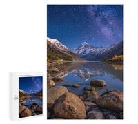 Jigsaw Puzzle 1000 PCS for Teenagers Starry Night Mountain Reflections -1 Jigsaws for Adults Puzzle Improve Memory Educational Challenge Unique Birthday And Gifts 1000 PCS