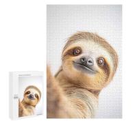 Jigsaw Puzzle 1000 PCS for Teenagerss Adorable Sloth Taking Selfie - Fun Wall Decor Teenagers Puzzles DIY Toys Wall Decoration Help The Brain Exercise 1000 PCS