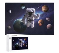 Jigsaw Puzzle 1000 PCS for Teenagerss Astronaut Floating Among Planets-1 Jigsaws for Adults Family Games Hand Speed Race for Birthday, Chrismas 1000 PCS