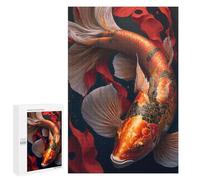 Jigsaw Puzzle 1000 PCS for Teenagerss Carpe Koi Fish Puzzle for Adults Relaxing Games Perfect Decoration Deal As Gifts for The Whole Family 1000 PCS