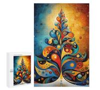 Jigsaw Puzzle 1000 PCS for Teenagerss Celestial Tree of Light - Abstract Holiday Geometry Puzzles for Adults Family Game Home Decoration for Birthday, Chrismas 1000 PCS