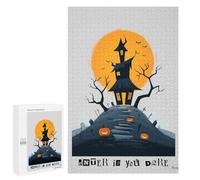 Jigsaw Puzzle 1000 PCS for Teenagerss Enter If You Dare - Haunted House Halloween Art Puzzles for Adults Family Game Home Decoration for Birthday, Chrismas 1000 PCS