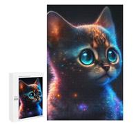 Jigsaw Puzzle 1000 PCS for Teenagerss Galactic Kitten Portrait Teenagers Puzzles DIY Toys Wall Decoration Help The Brain Exercise 1000 PCS