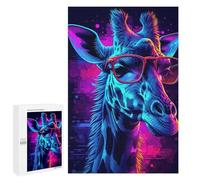 Jigsaw Puzzle 1000 PCS for Teenagerss Giraffe Neon Teenagers Puzzles DIY Toys Wall Decoration Help The Brain Exercise 1000 PCS
